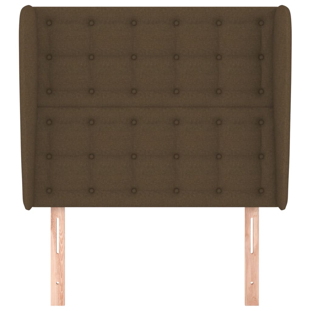 vidaXL Hoofdbord met randen 93x23x118/128 cm stof donkerbruin afbeelding
