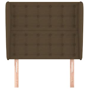 Čelo postele typu ušák tmavě hnědé 93x23x118/128 cm textil - obrázek 3