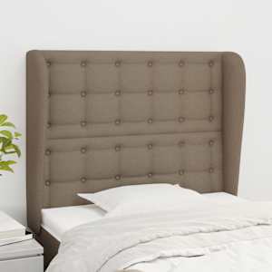 Čelo postele typu ušák taupe 93x23x118/128 cm textil - obrázek 1