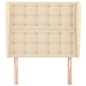 Čelo postele typu ušák krémové 93x23x118/128 cm textil - obrázek 3