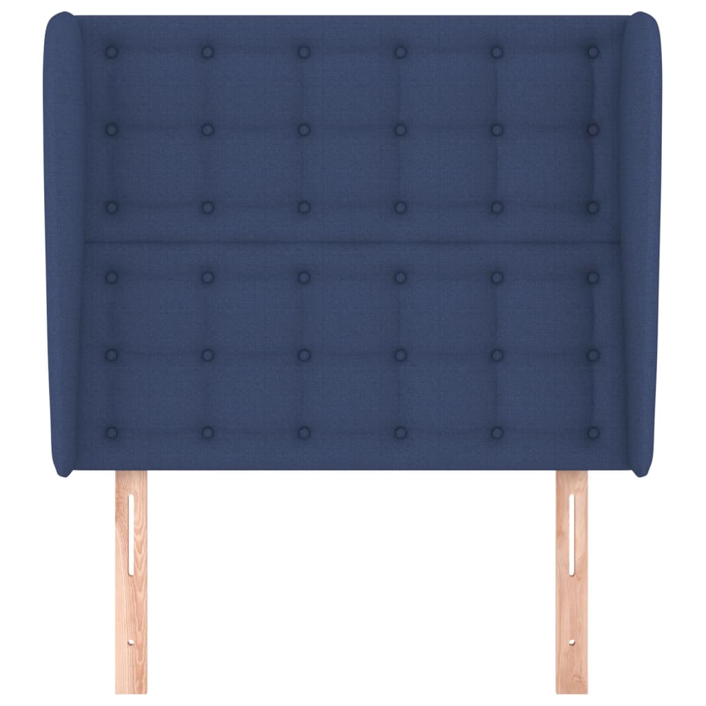 vidaXL Hoofdbord met randen 93x23x118/128 cm stof blauw afbeelding
