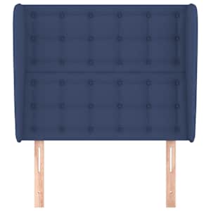 Čelo postele typu ušák modré 93x23x118/128 cm textil - obrázek 3