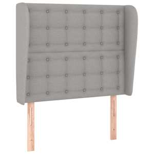 Čelo postele typu ušák světle šedé 103x23x118/128 cm textil - obrázek 2