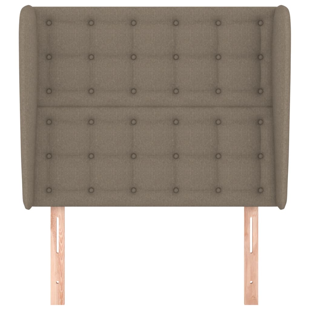vidaXL Hoofdbord met randen 103x23x118/128 cm stof taupe afbeelding