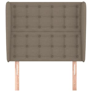 Čelo postele typu ušák taupe 103x23x118/128 cm textil - obrázek 3