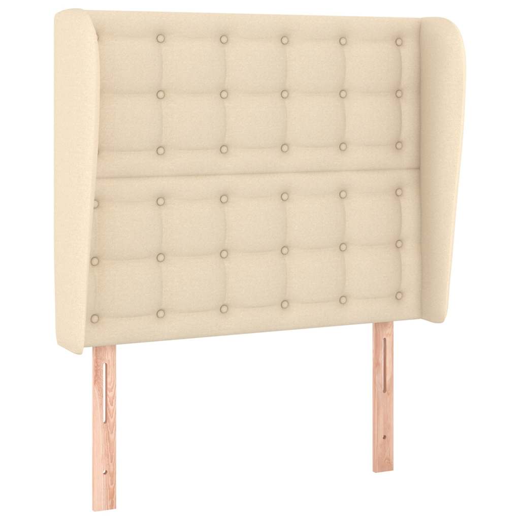 vidaXL Tăblie de pat cu aripioare, crem, 103x23x118/128 cm, textil