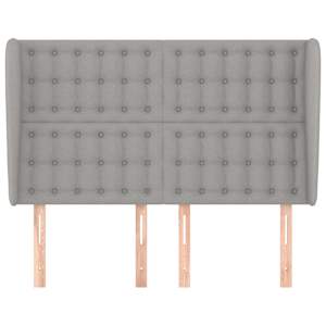 Čelo postele typu ušák světle šedé 147x23x118/128 cm textil - obrázek 3
