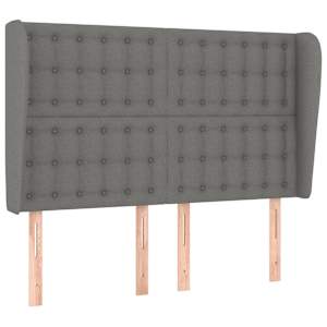 Čelo postele typu ušák tmavě šedé 147x23x118/128 cm textil - obrázek 2