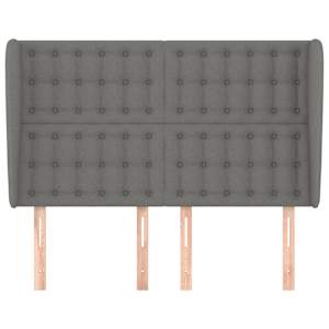 Čelo postele typu ušák tmavě šedé 147x23x118/128 cm textil - obrázek 3