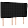 vidaXL voodipeats servadega, must, 147x23x118/128 cm, kangas