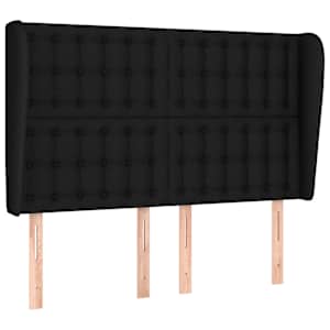 Čelo postele typu ušák černé 147x23x118/128 cm textil - obrázek 2