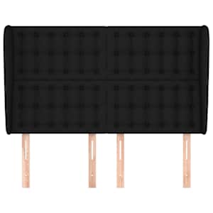 Čelo postele typu ušák černé 147x23x118/128 cm textil - obrázek 3