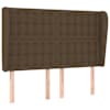 vidaXL voodipeats servadega, tumepruun, 147x23x118/128 cm, kangas