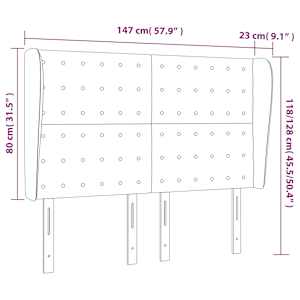 Čelo postele typu ušák taupe 147x23x118/128 cm textil - obrázek 9
