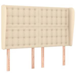 Čelo postele typu ušák krémové 147x23x118/128 cm textil - obrázek 2