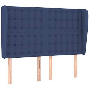 Čelo postele typu ušák modré 147x23x118/128 cm textil - obrázek 2