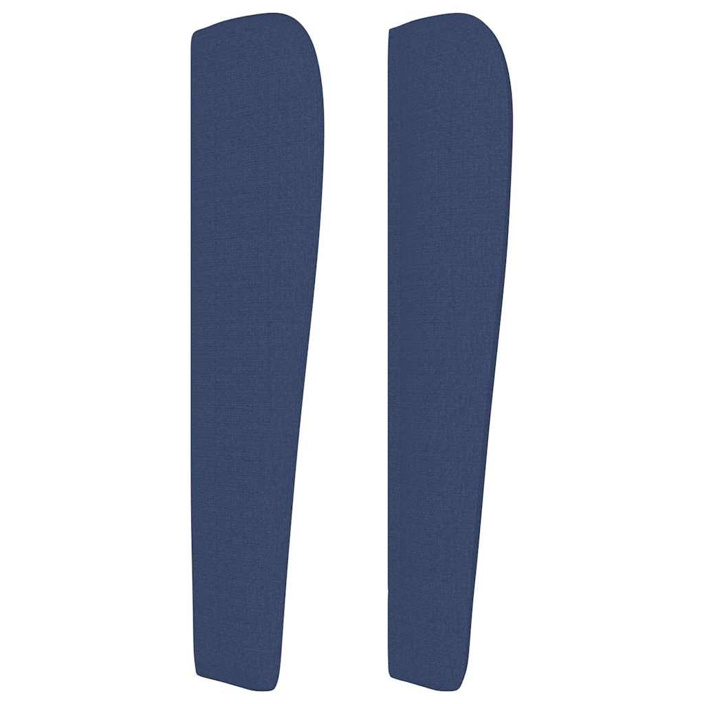 vidaXL Hoofdbord met randen 147x23x118/128 cm stof blauw, foto 4