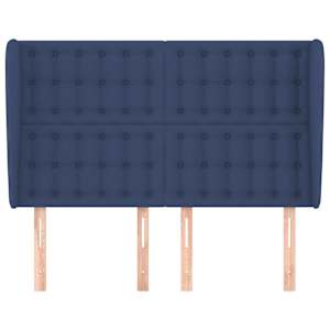 Čelo postele typu ušák modré 147x23x118/128 cm textil - obrázek 3
