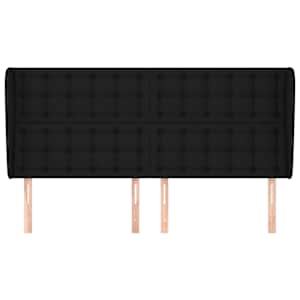Čelo postele typu ušák černé 163x23x118/128 cm textil - obrázek 3