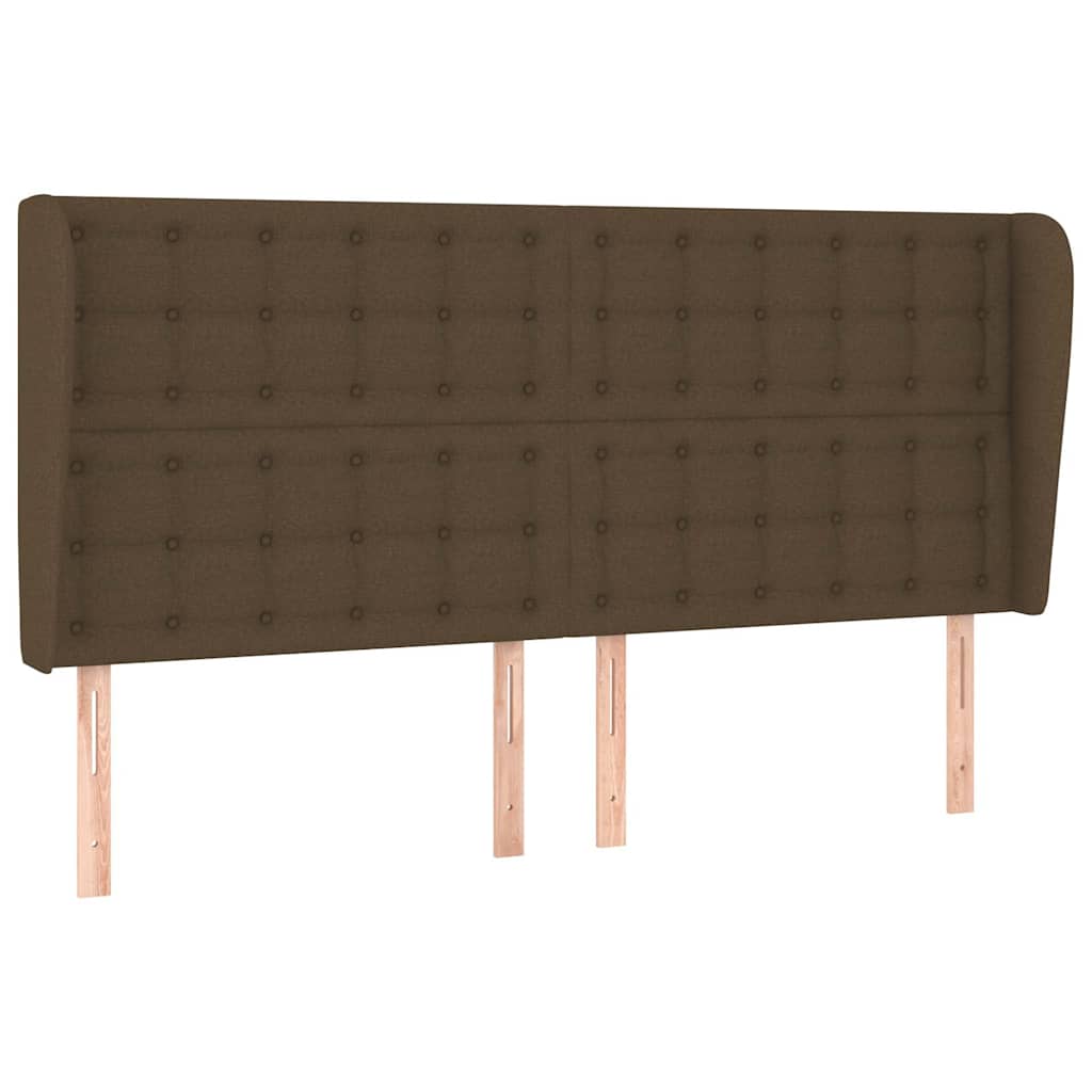 vidaXL Čelo postele typu ušák tmavě hnědé 163x23x118/128 cm textil