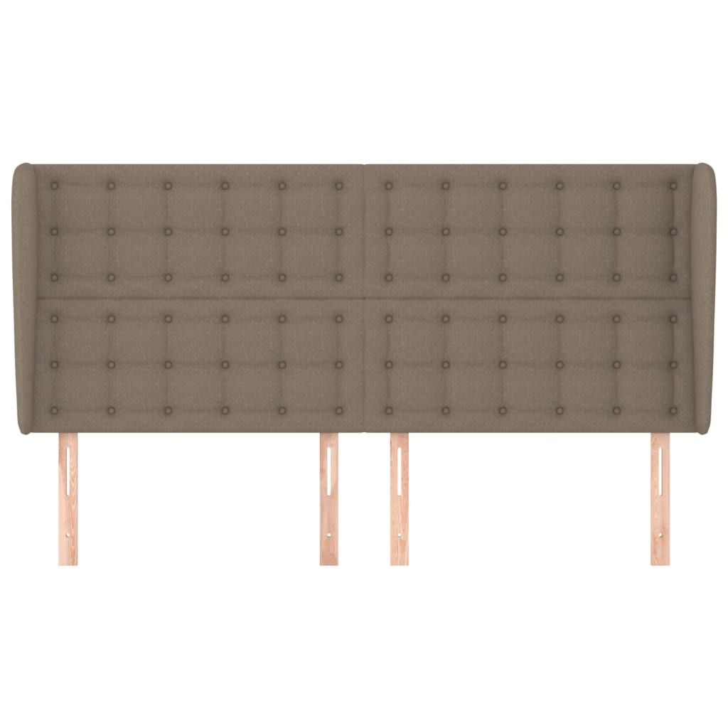 vidaXL Hoofdbord met randen 163x23x118/128 cm stof taupe afbeelding