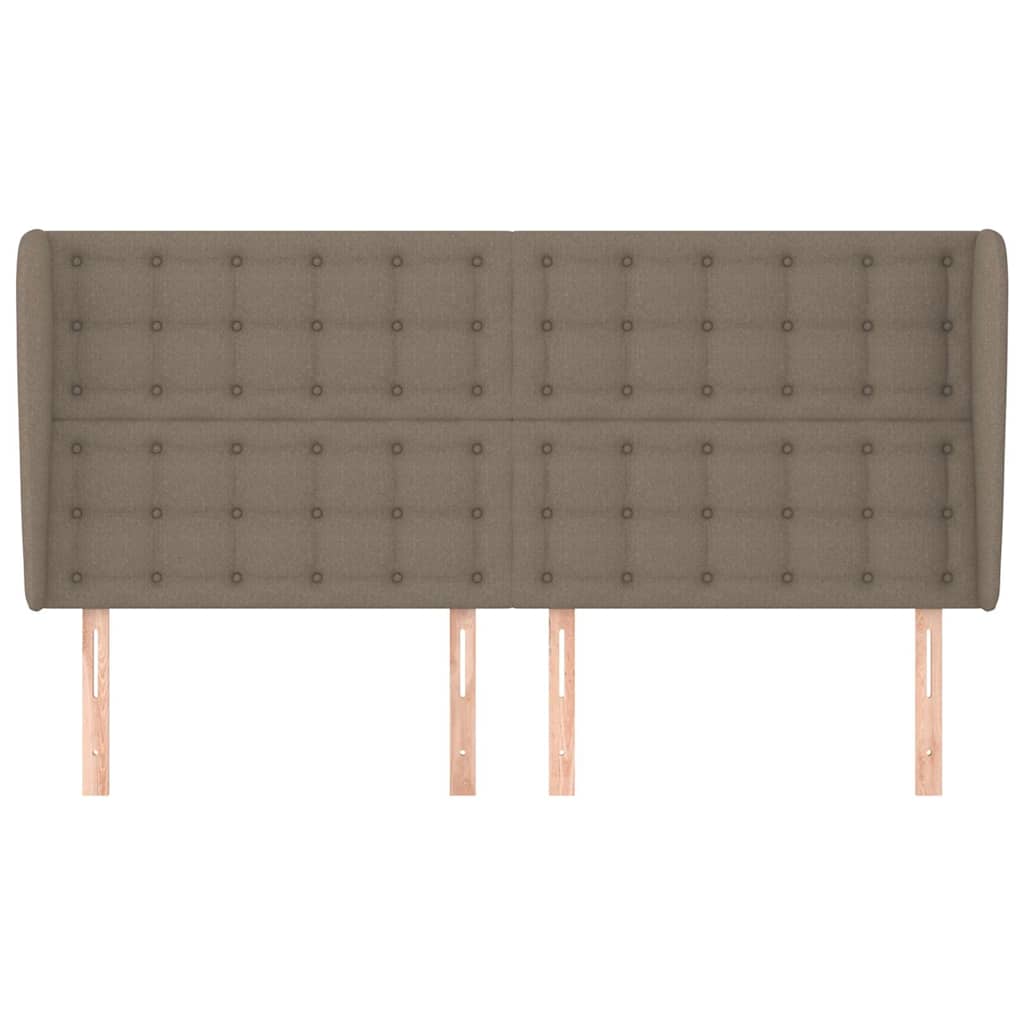 vidaXL Hoofdbord met randen 163x23x118/128 cm stof taupe, foto 2
