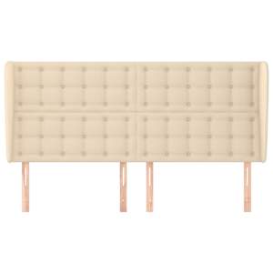 Čelo postele typu ušák krémové 163x23x118/128 cm textil - obrázek 3
