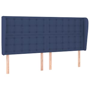 Čelo postele typu ušák modré 163x23x118/128 cm textil - obrázek 2