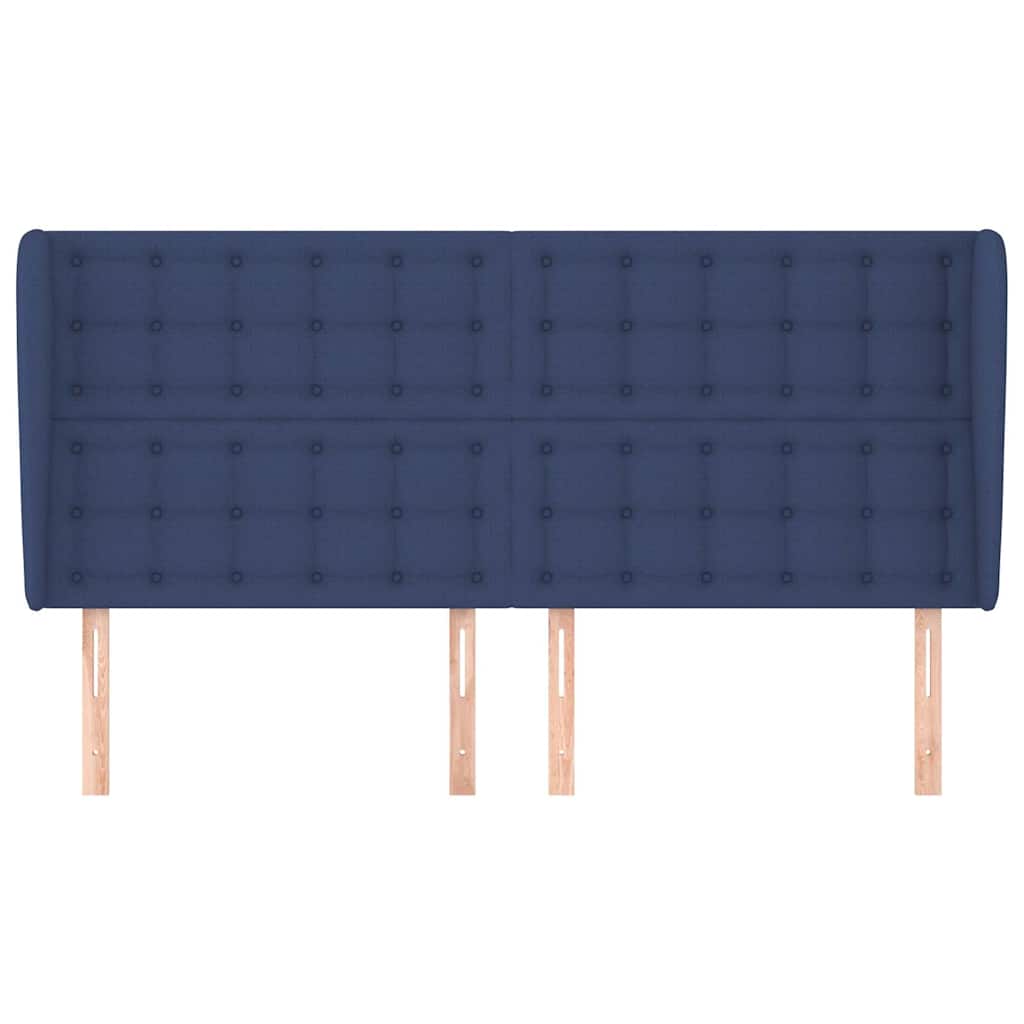 vidaXL Hoofdbord met randen 163x23x118/128 cm stof blauw, foto 2