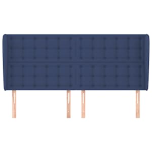 Čelo postele typu ušák modré 163x23x118/128 cm textil - obrázek 3