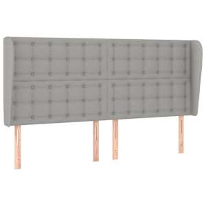 Čelo postele typu ušák světle šedé 183x23x118/128 cm textil - obrázek 2