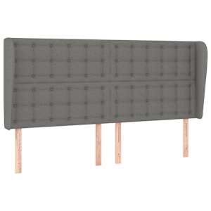 Čelo postele typu ušák tmavě šedé 183x23x118/128 cm textil - obrázek 2