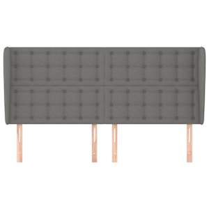 Čelo postele typu ušák tmavě šedé 183x23x118/128 cm textil - obrázek 3