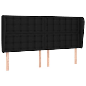 Čelo postele typu ušák černé 183x23x118/128 cm textil - obrázek 2