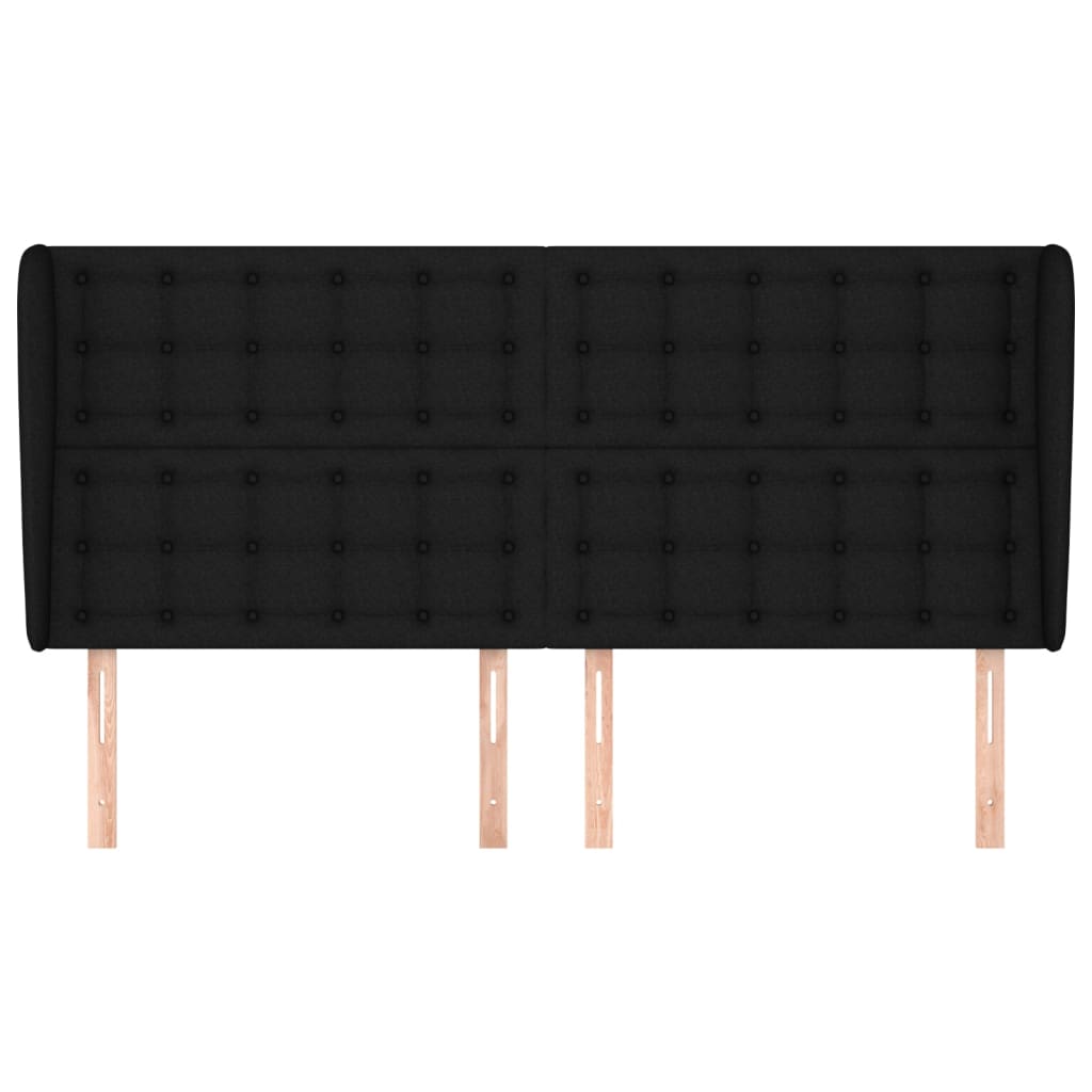 Thumbnail - vidaXL Kopfteil mit Ohren Schwarz 183x23x118/128 cm Stoff