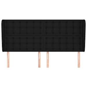 Čelo postele typu ušák černé 183x23x118/128 cm textil - obrázek 3