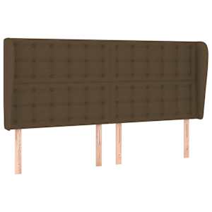 Čelo postele typu ušák tmavě hnědé 183x23x118/128 cm textil - obrázek 2