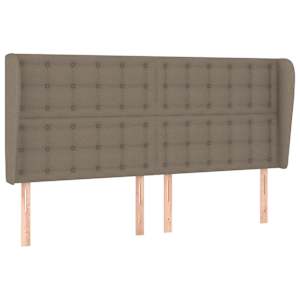Čelo postele typu ušák taupe 183x23x118/128 cm textil - obrázek 2