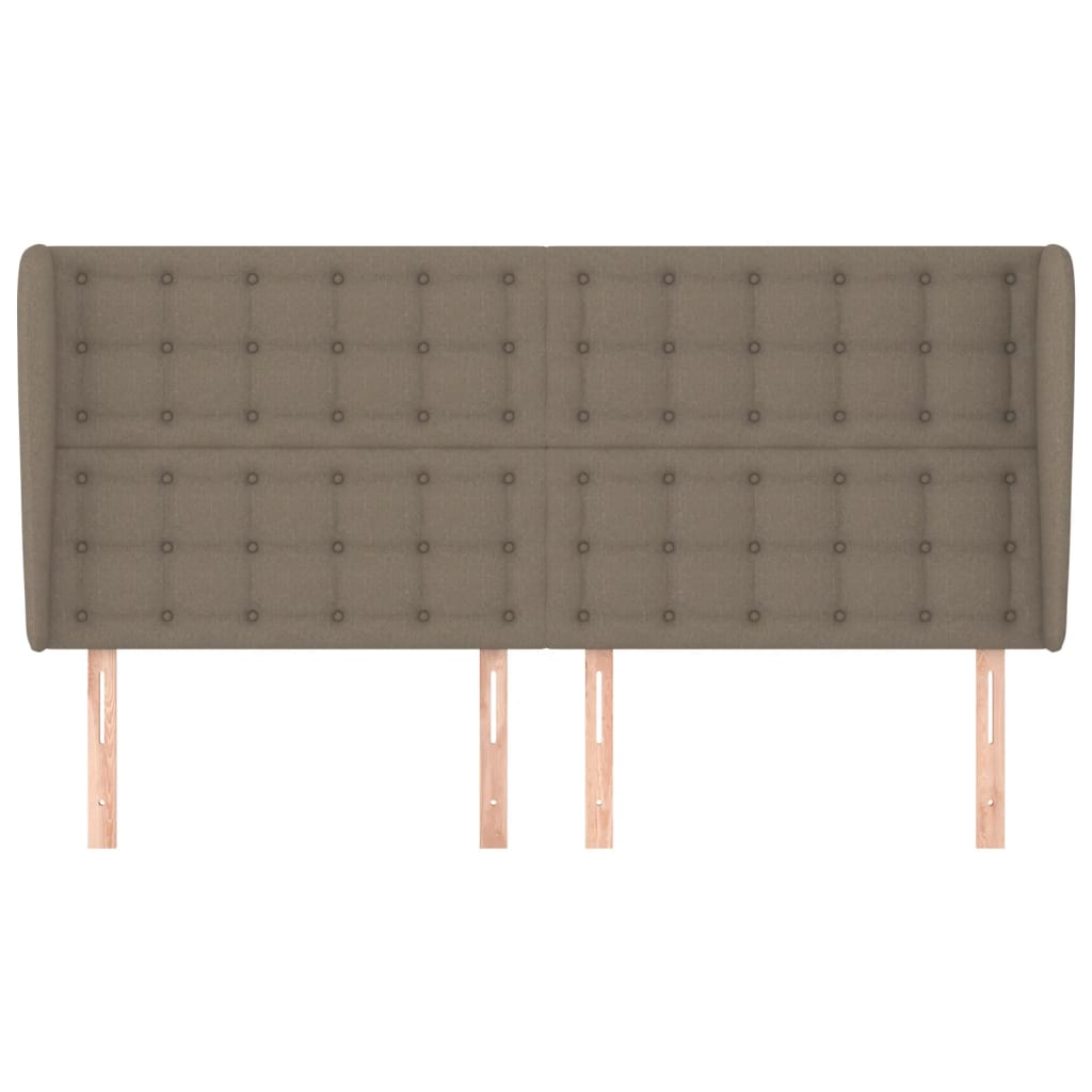 vidaXL Hoofdbord met randen 183x23x118/128 cm stof taupe afbeelding