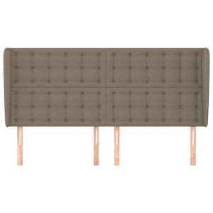Čelo postele typu ušák taupe 183x23x118/128 cm textil - obrázek 3