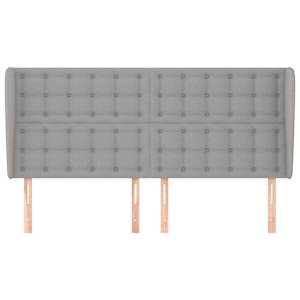 Čelo postele typu ušák světle šedé 203x23x118/128 cm textil - obrázek 3