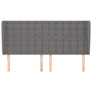 Čelo postele typu ušák tmavě šedé 203x23x118/128 cm textil - obrázek 3