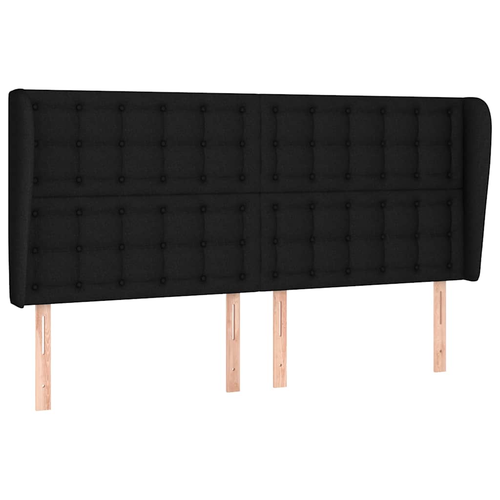 vidaXL Čelo postele typu ušák černé 203x23x118/128 cm textil