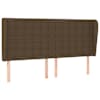 vidaXL voodipeats servadega, tumepruun, 203x23x118/128 cm, kangas