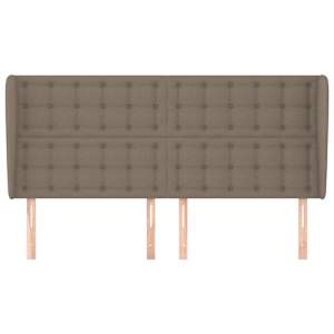 Čelo postele typu ušák taupe 203x23x118/128 cm textil - obrázek 3