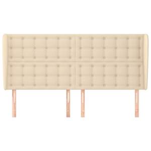 Čelo postele typu ušák krémové 203x23x118/128 cm textil - obrázek 3