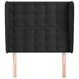 Čelo postele typu ušák černé 83 x 23 x 118/128 cm samet - obrázek 3