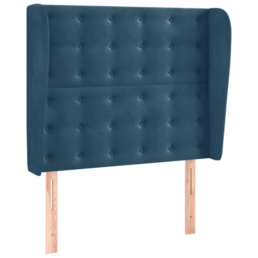 vidaXL Čelo postele typu ušák tmavě modré 83 x 23 x 118/128 cm samet