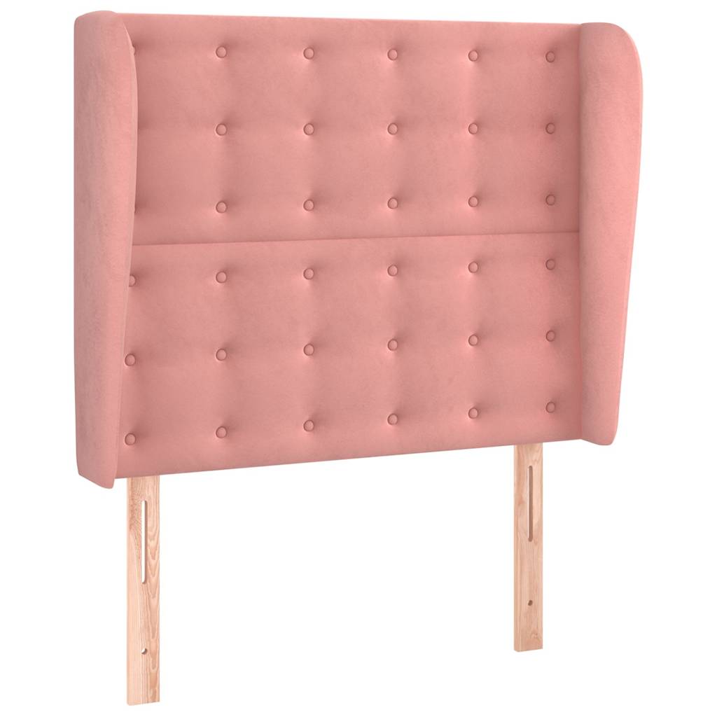 vidaXL Hoofdbord met randen 83x23x118/128 cm fluweel roze, foto 3