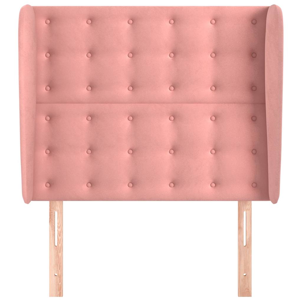 vidaXL Hoofdbord met randen 83x23x118/128 cm fluweel roze, foto 2